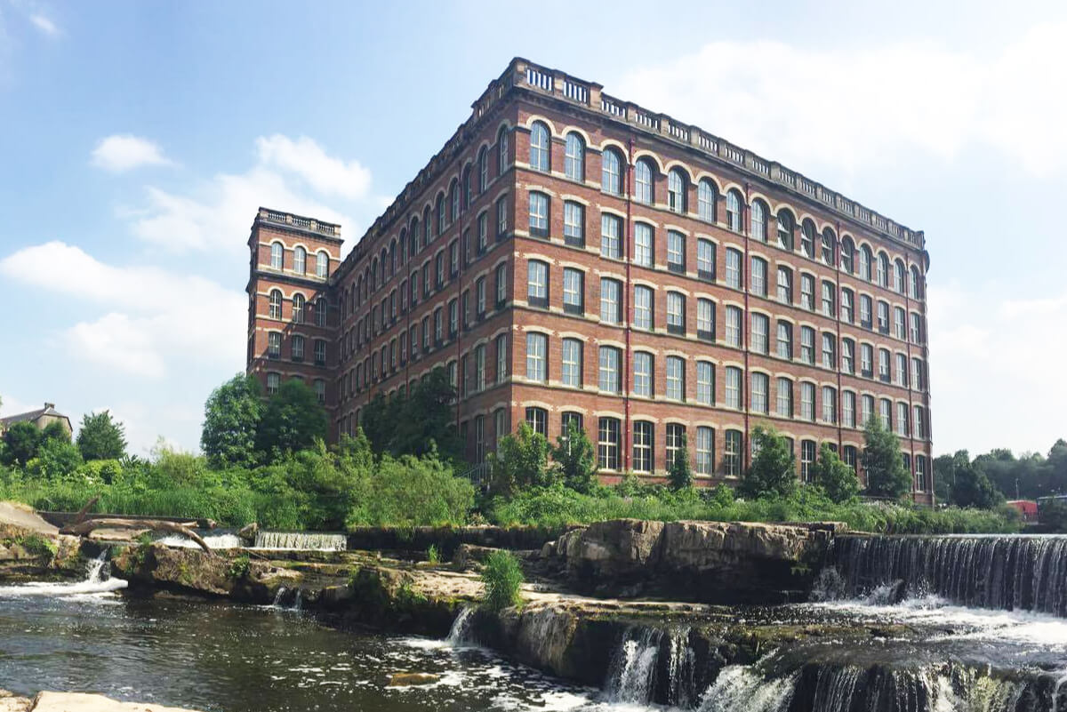 Exterior of Anchor Mill building from the river.